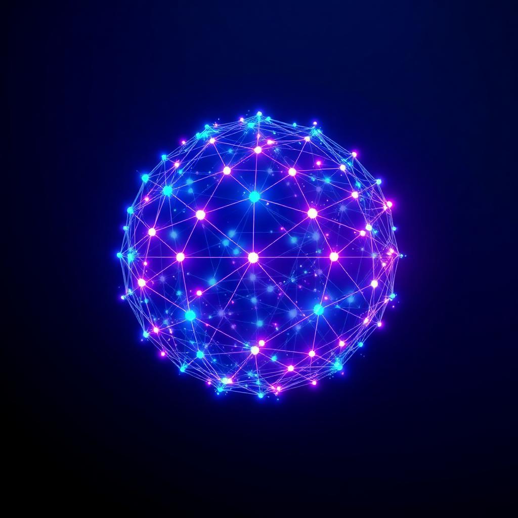 An autonomous AI agent visualized as a network of light nodes